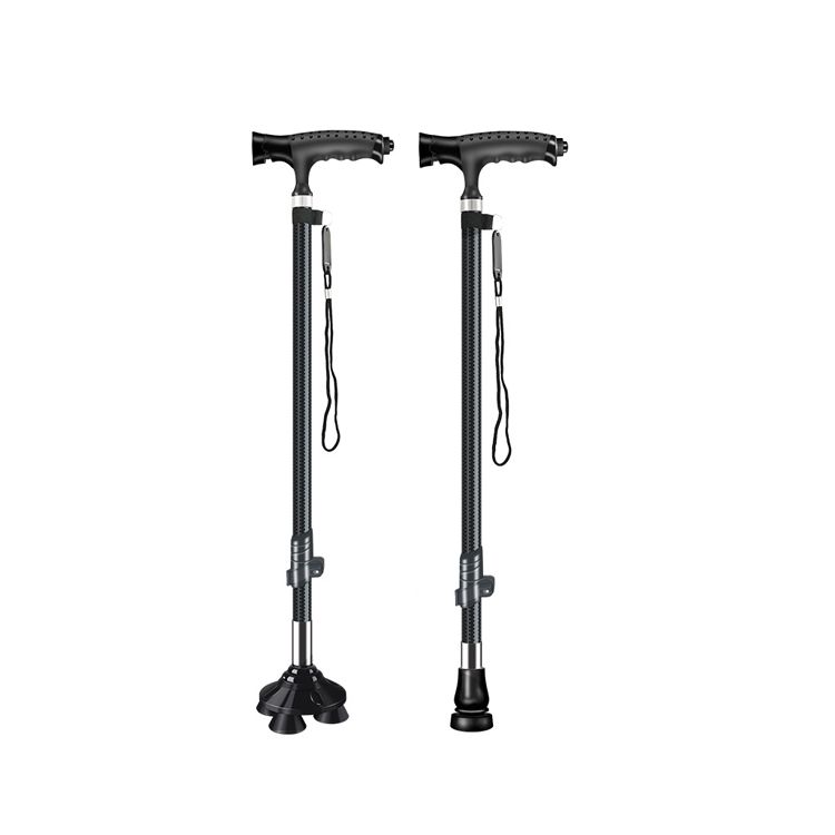 325 Carbon ultra light telescopic cane four legged anti slip crutch